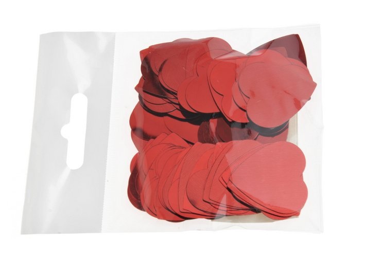 konfetti, srdíčka 2,5 cm (15 g) - červená